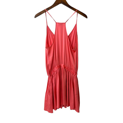 Milly Romper Spaghetti Strap Elastic Cinched Waist Sz 4 Pink