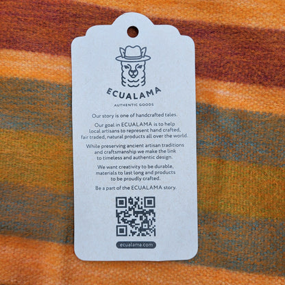 Ecualama putumayo baby alpaca wool throw blanket sofa cover queen burnt orange