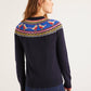 Boden Alpaca Blend Festive Fairisle Sweater - Multi-Print - Navy Multi/Navy - S