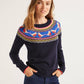 Boden Alpaca Blend Festive Fairisle Sweater - Multi-Print - Navy Multi/Navy - S