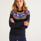 Boden Alpaca Blend Festive Fairisle Sweater - Multi-Print - Navy Multi/Navy - S