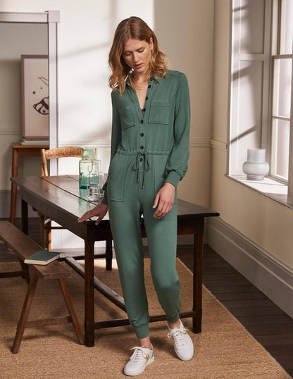 Boden Utility Jersey Jumpsuit - /Green - 14