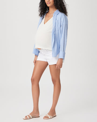 Paige Maternity Cropped Distressed Raw Hem shorts - /White - 28M