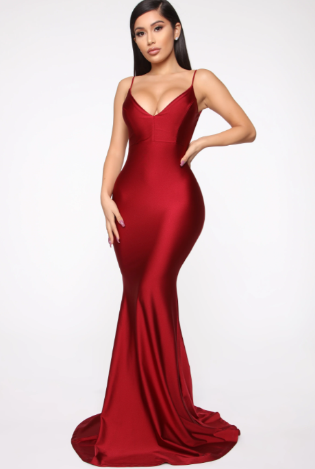 Fashion Nova Red Sweetheart Bodycon Maxi / S