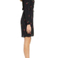 Rails Long Sleeve V-Neck Printed Wrap Dress - Abstract - Black Multi/Cerise