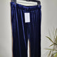 Reconnect Charlotte Straight Leg Velvet Maternity Pants - Blue / M