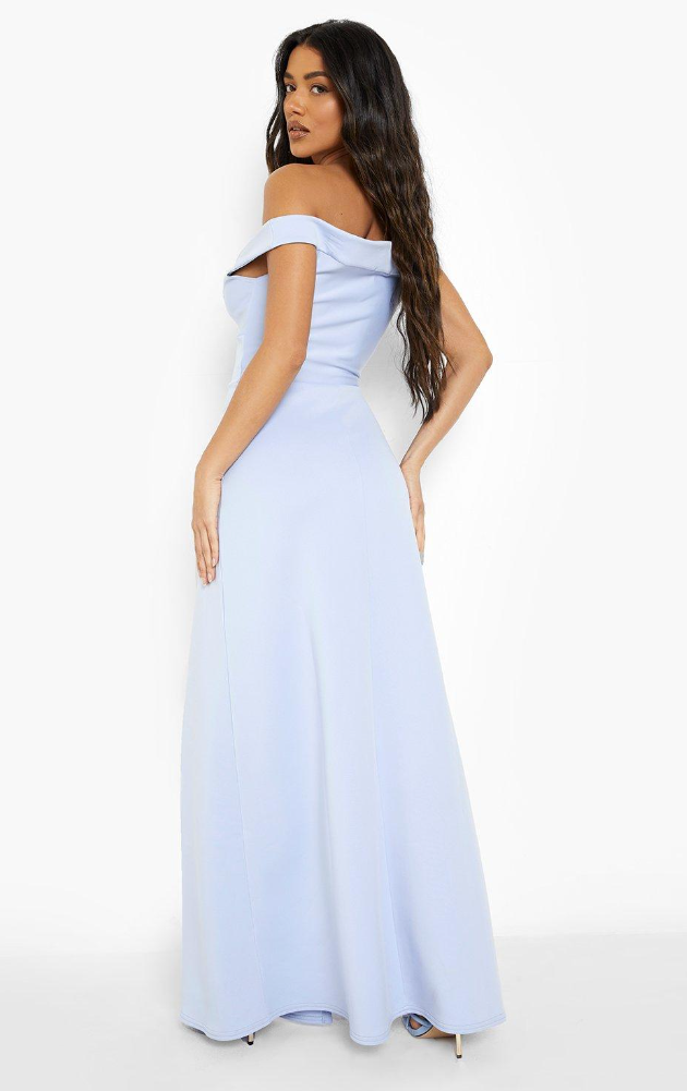 Boohoo Light Blue Leg Slit Maxi Dress / S NWOT