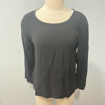 Nicole Miller NY Long Sleeve Satin Top - /Black - S