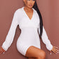 PrettyLittleThing White Long Sleeve Textured Mini Dress / XS