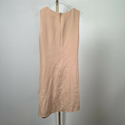 Fulya Ilkmen Sleeveless Draped Straps Sheath Dress - Beige/Large