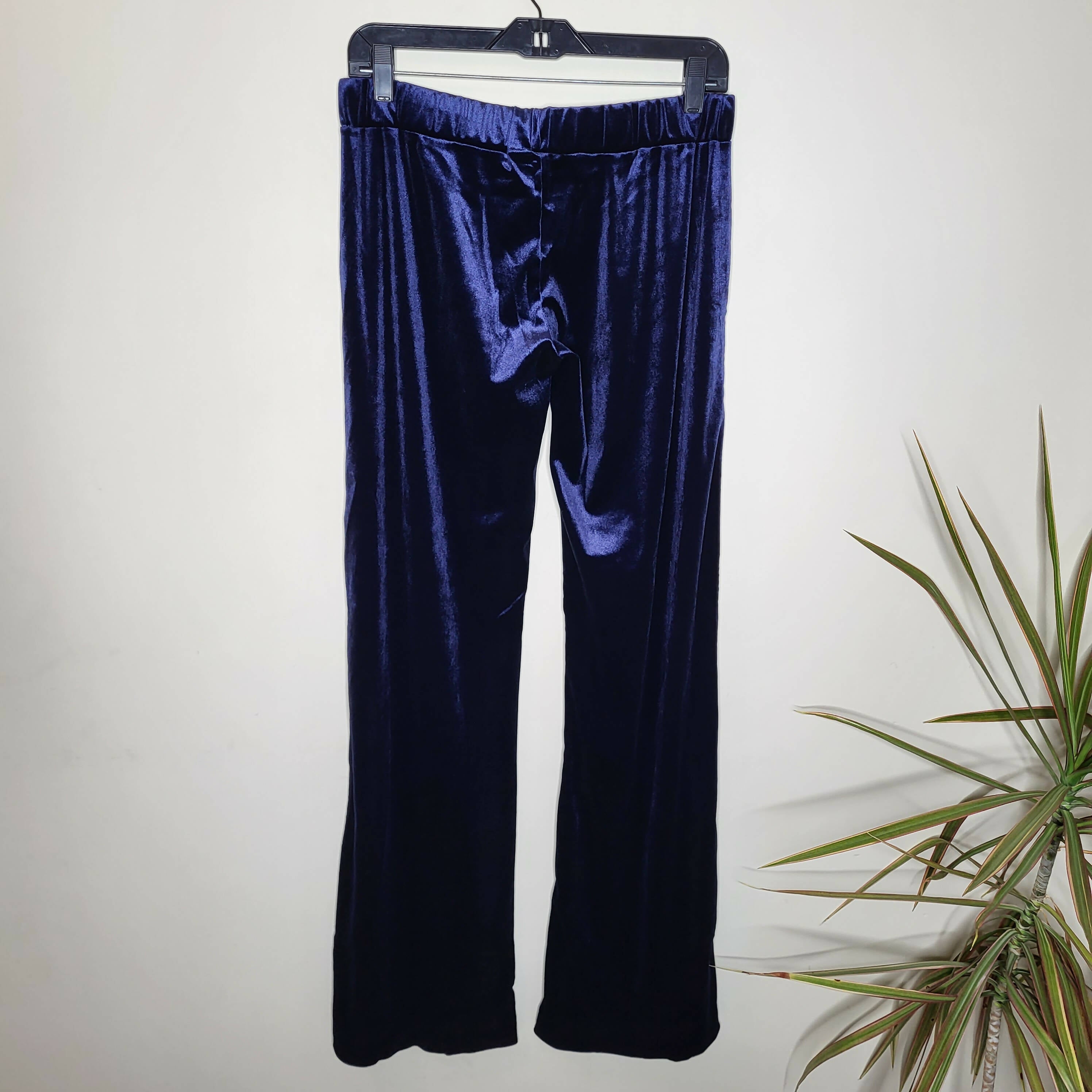 Reconnect Charlotte Straight Leg Velvet Maternity Pants - Blue / M