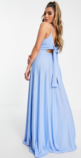 Asos Blue Tie Back Maxi / S NWOT