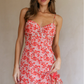 One And Only Red Floral Sweetheart Neckline Mini / S NWOT