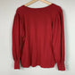 Lilla P 3/4 Puff Sleeve V-Neck Sweater - /Red - XL