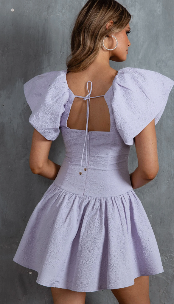 One And Only Lavender Drop Waist Short Sleeve / S