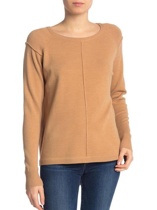 French Connection Long Sleeve Front Seam Sweater - Brown - L