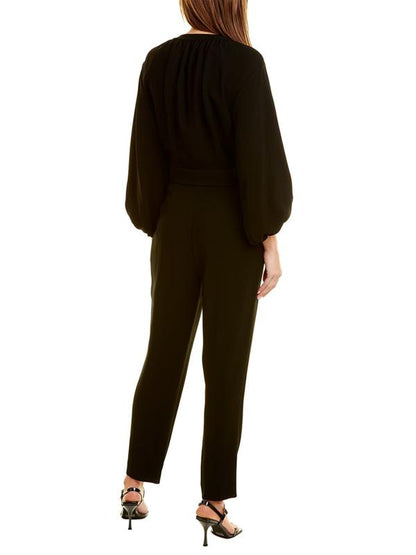 Lafayette 148 New York Ellis Bishop Sleeve Straight Leg Jumpsuit - Black