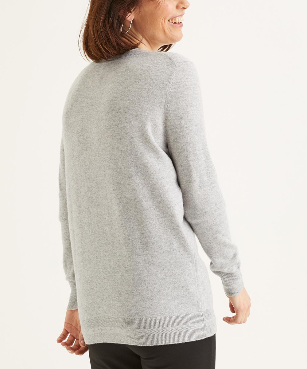 Boden Long Sleeve V-Neck Cashmere Sweater - /Gray