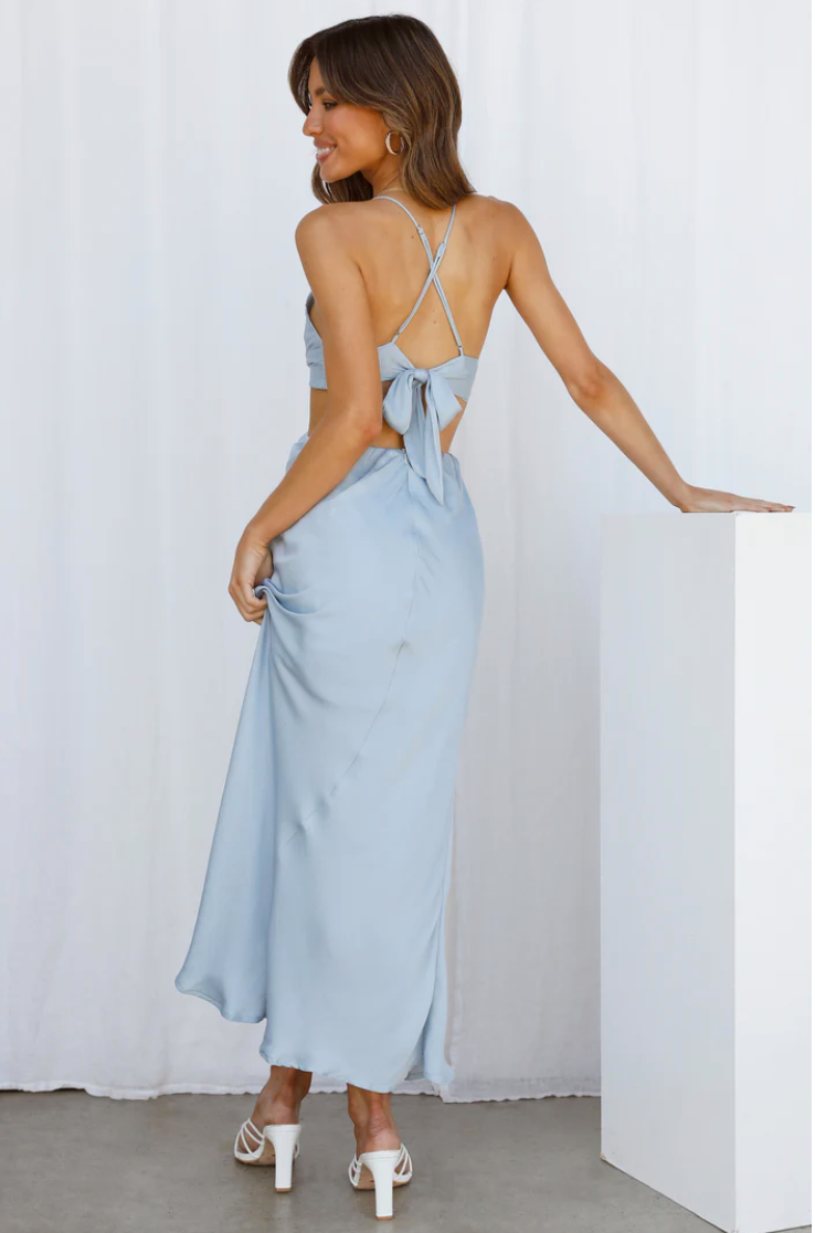 Hello Molly Sky Blue Cut Out Midi