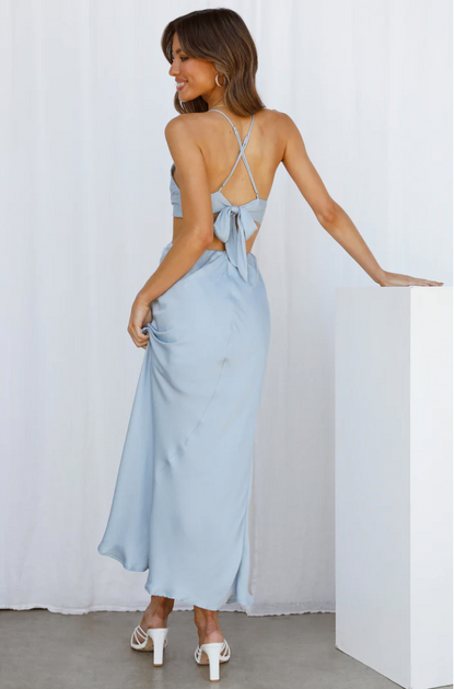 Hello Molly Sky Blue Cut Out Midi