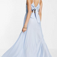 Asos Light Blue Front Plunge Tie Back Maxi Dress / 1