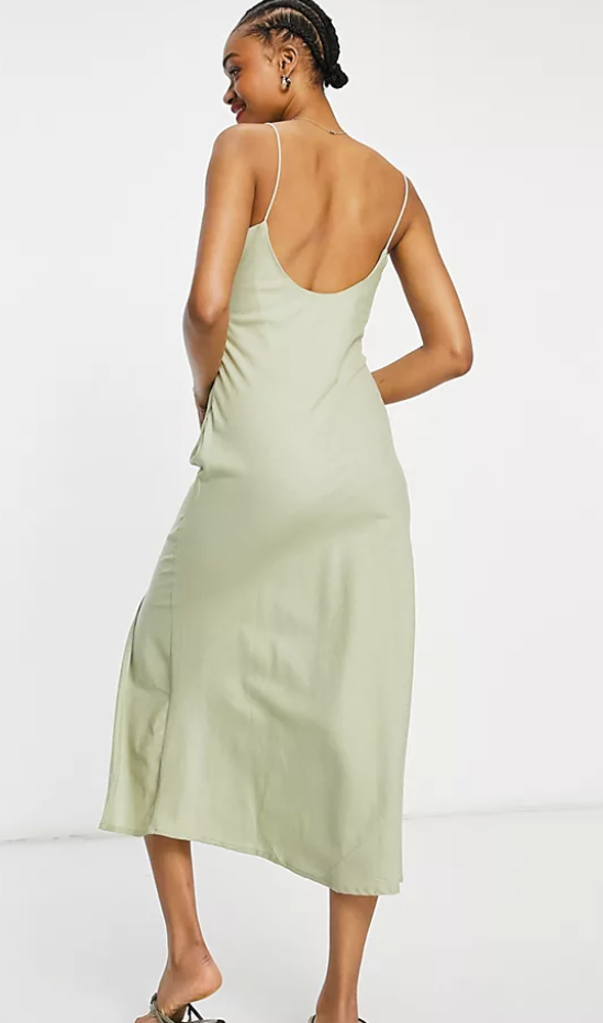 Asos Sage Linen Cami Maxi Dress / M