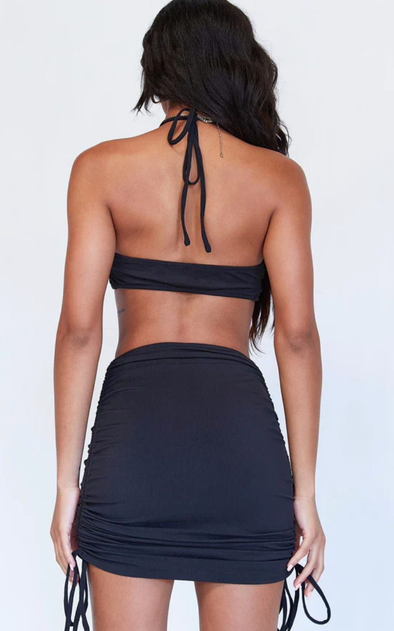 Princess Polly Black Bandeau Top Cutout Bodycon / M