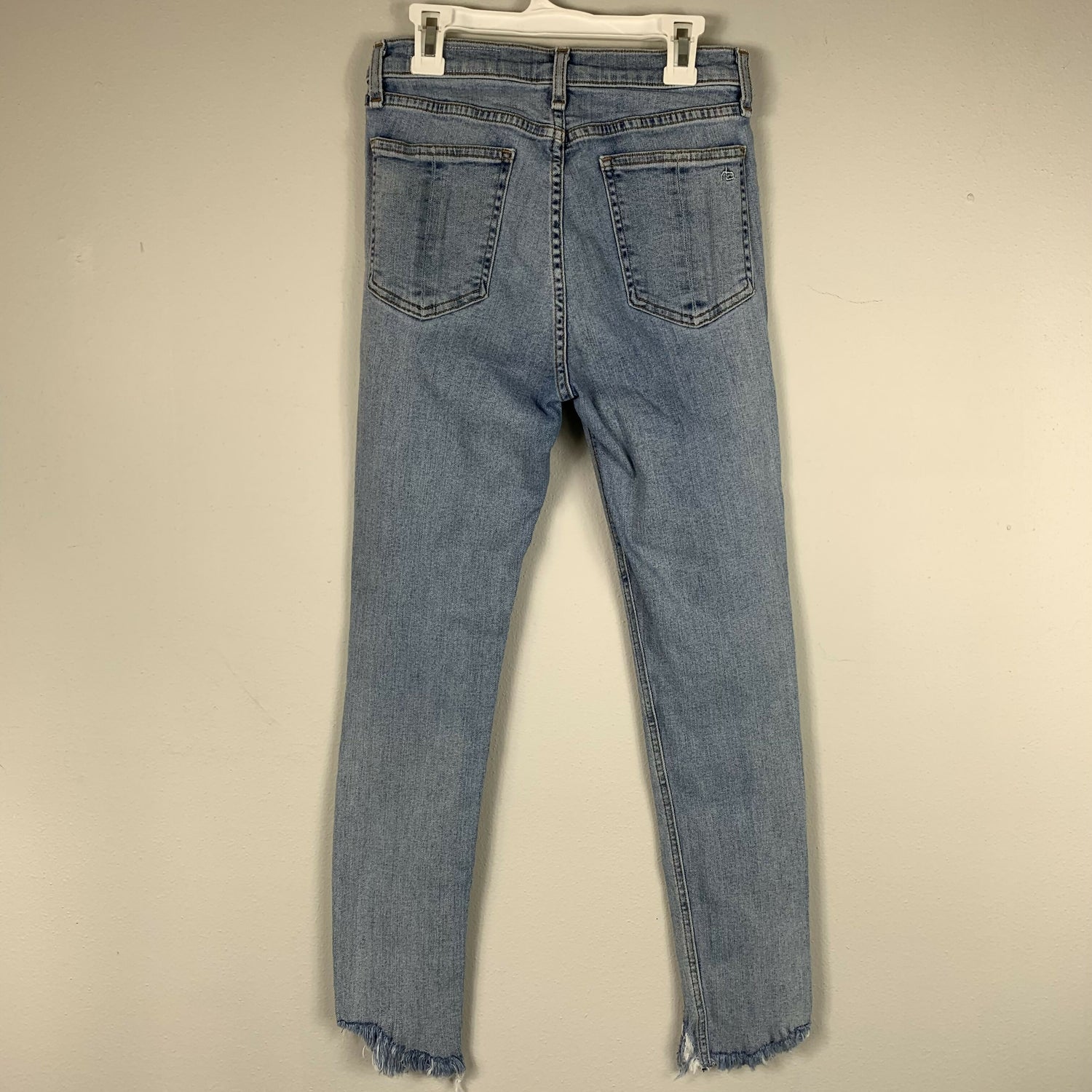 Rag &amp; Bone High-Rise Step Hem Frayed Skinny Capri Jeans - Blue - 28