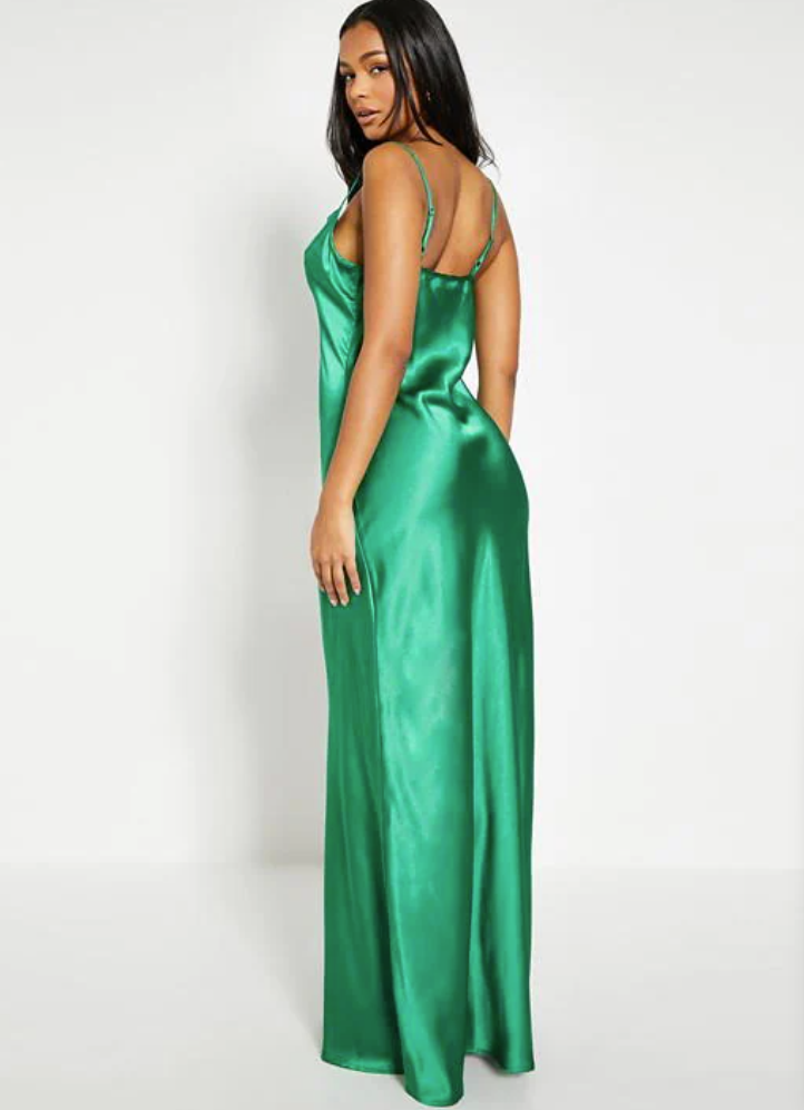 Asos Green Cowl Neck Maxi Dress / M