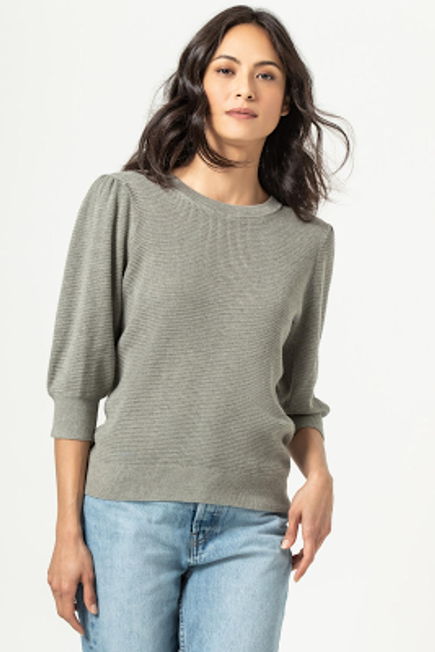 Lilla P Puff Sleeve Pullover Sweater - /Green - L