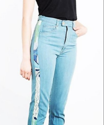 Oula High-Waisted Skinny Wax Printed Jeans - Abstract - Blue Multi - 8