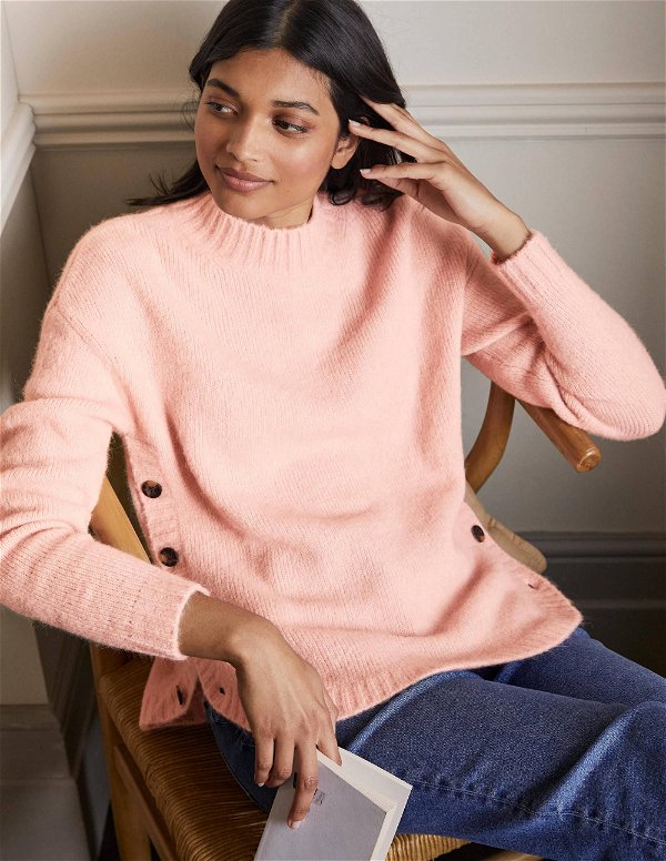 Boden Fluffy Side Button Sweater