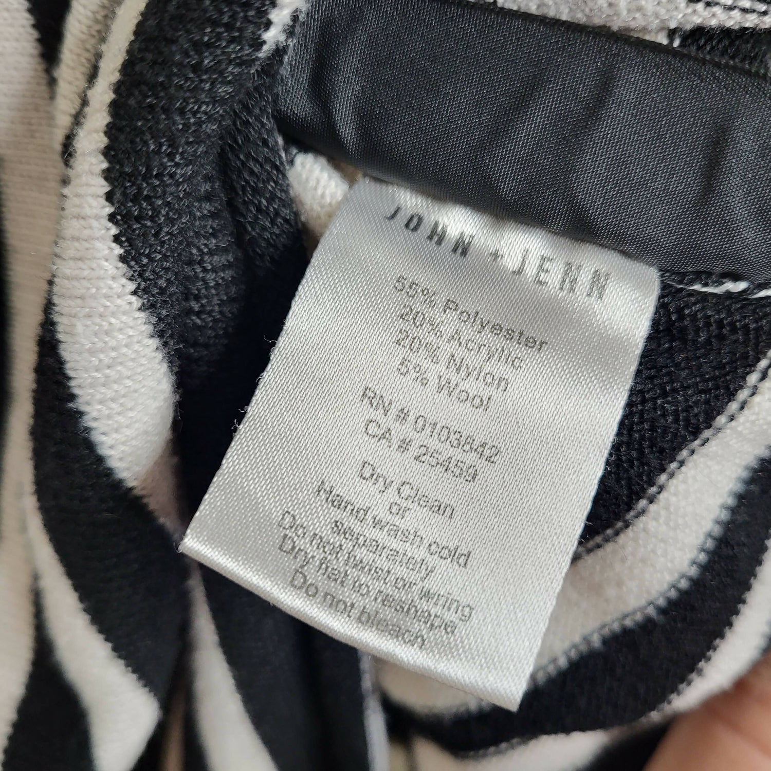 John &amp; Jenn Crew Neck Long Sleeve Striped Sweater - Stripes - Black Multi