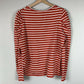 Boden Long Sleeve Imogen Breton Tee - Stripes - Cherry Red/Ivory - 14