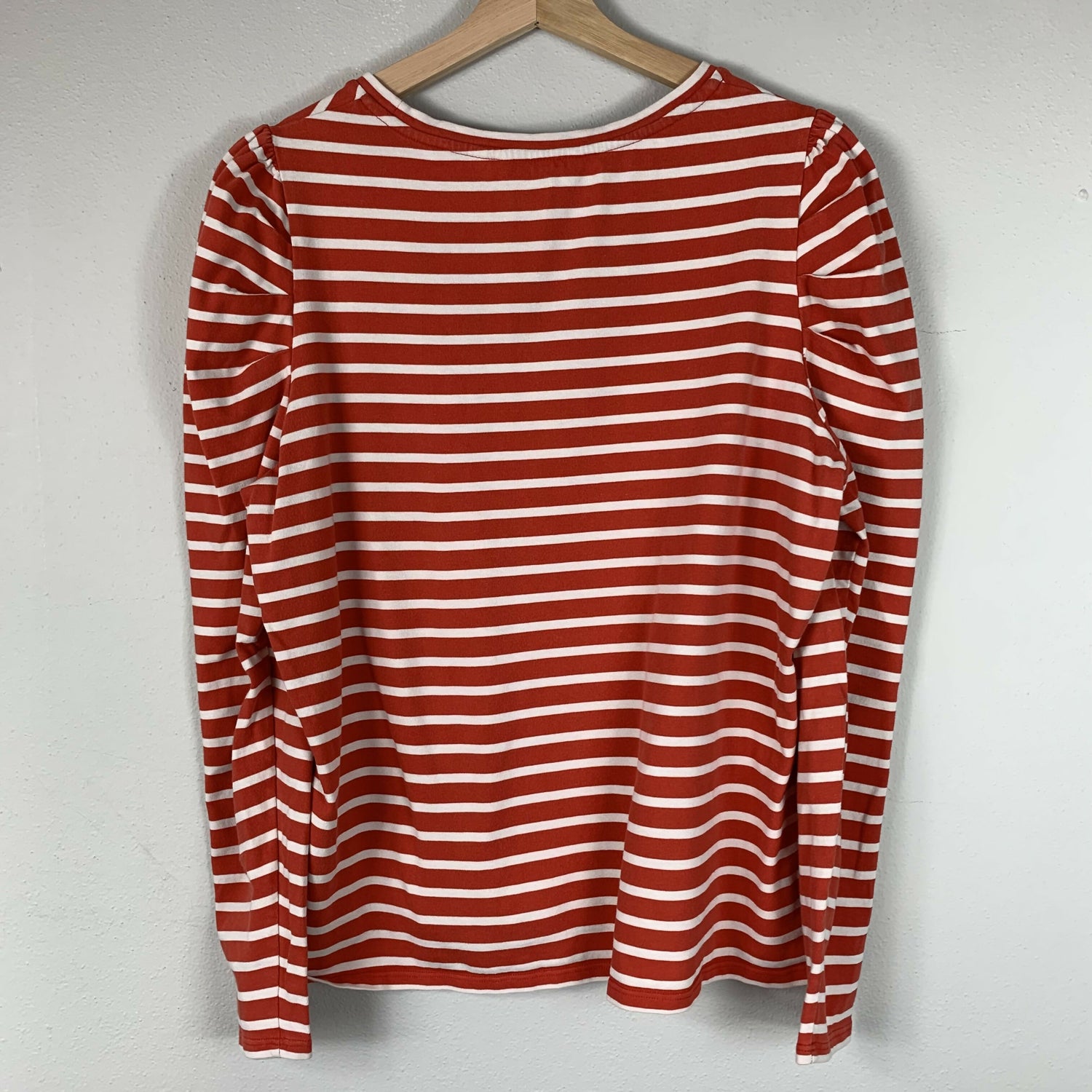 Boden Long Sleeve Imogen Breton Tee - Stripes - Cherry Red/Ivory - 14