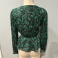 Ali & Jay V-neck Balloon Sleeve Blouse - Multi - Green/Pine PIN - S