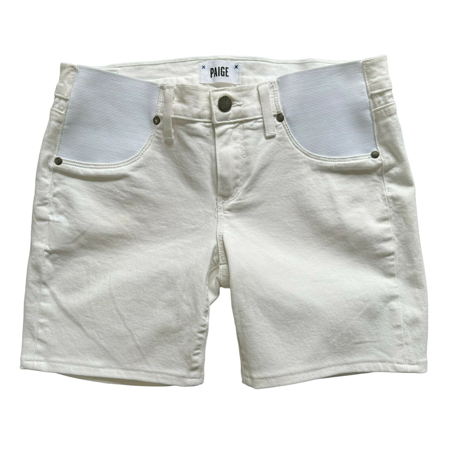 Paige Upcycled Maternity Shorts - White - 27M