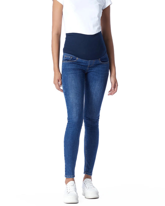 Soon Maternity Heavenly Overbelly Skinny Jeans - /Blue