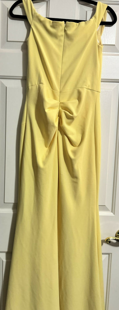 Aqua Off The Shoulder Evening Dress - /Yellow - 8