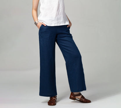 1. State Linen Ankle Pants - /Navy