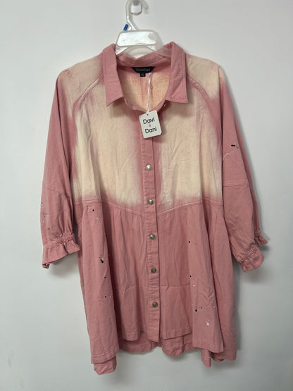Davi &amp; Dani Baby Pink Button Down Mini / 3XL