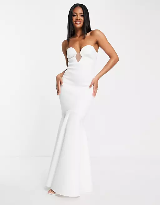 Asos White Mermaid Maxi / S NWOT