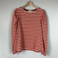 Boden Long Sleeve Imogen Breton Tee - Stripes - Cherry Red/Ivory - 14