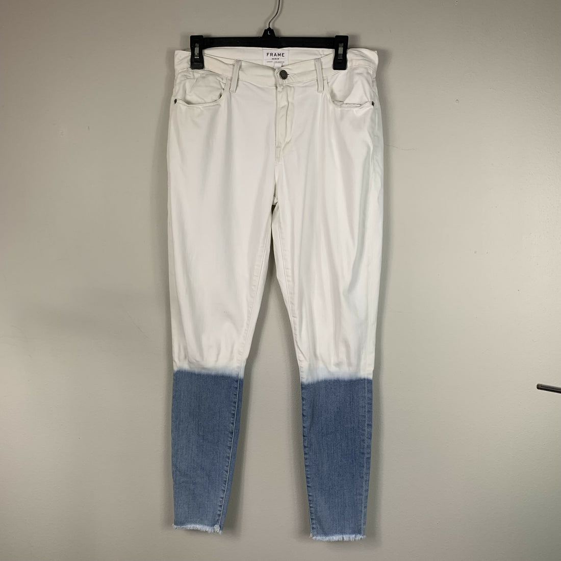FRAME Le High Skinny Dip Dye Jeans - /White Multi - 27