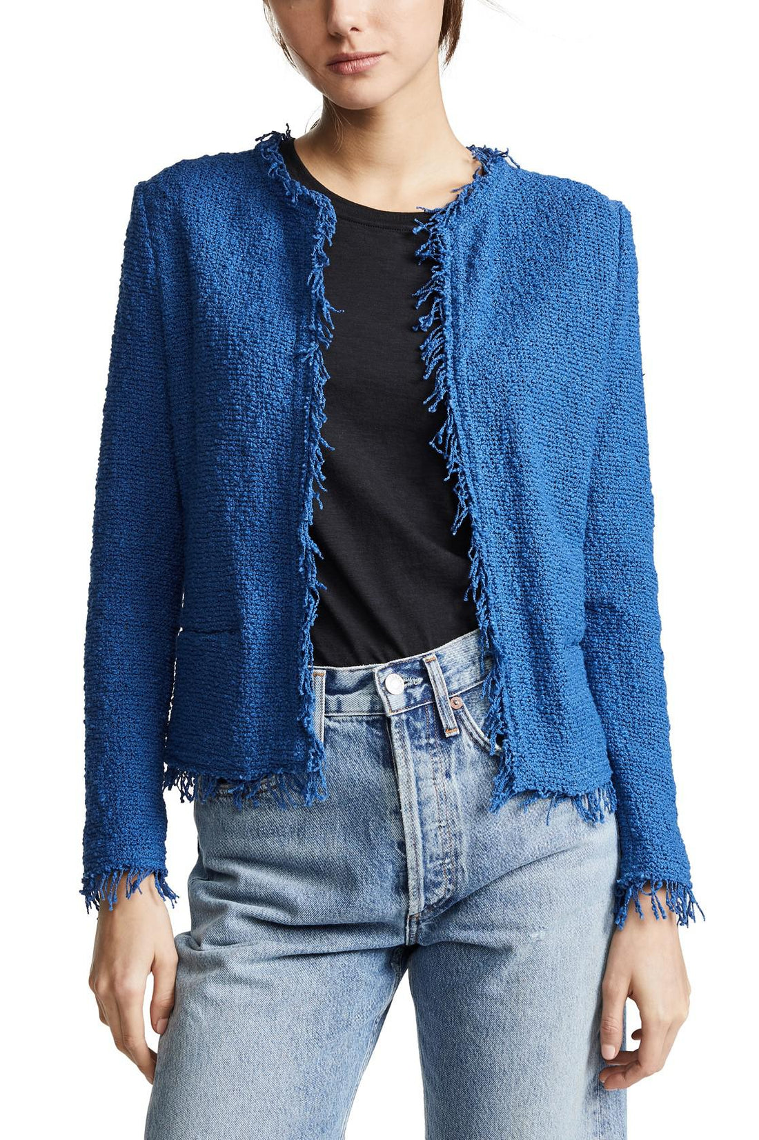 IRO Long Sleeve Frayed Padded Jacket - /Blue