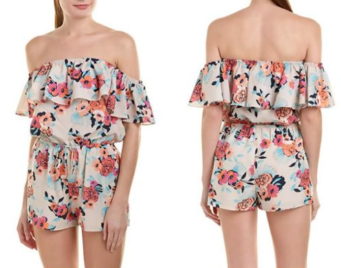 Yumi Kim Navy Blue Floral Romper - Floral - Multi - S