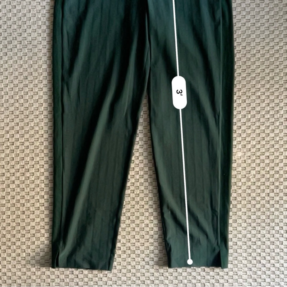 Athleta Brooklyn Mid Rise Ankle Pant - Pinstriped Dark Green - Size 6