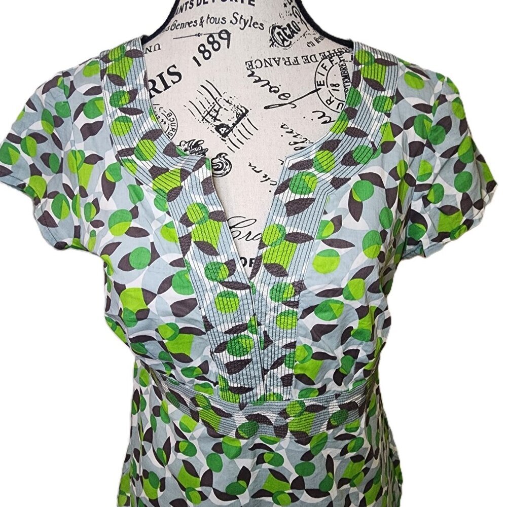 Boden Yellow &amp; Green Circle Print Top Size UK 10 / US 6