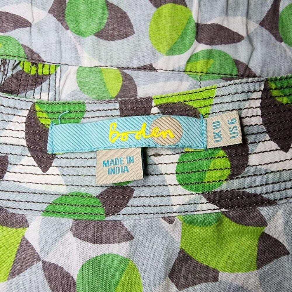 Boden Yellow &amp; Green Circle Print Top Size UK 10 / US 6