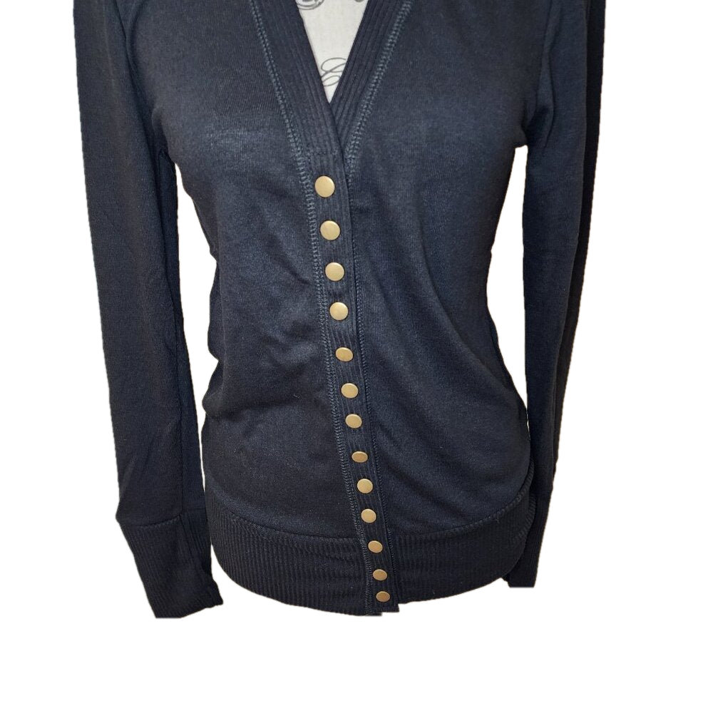 Zenana Gold Studded Button Up Cardigan Size M (NWOT)